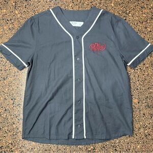Hollister Dark Gray Baseball Jersey with Red Logo